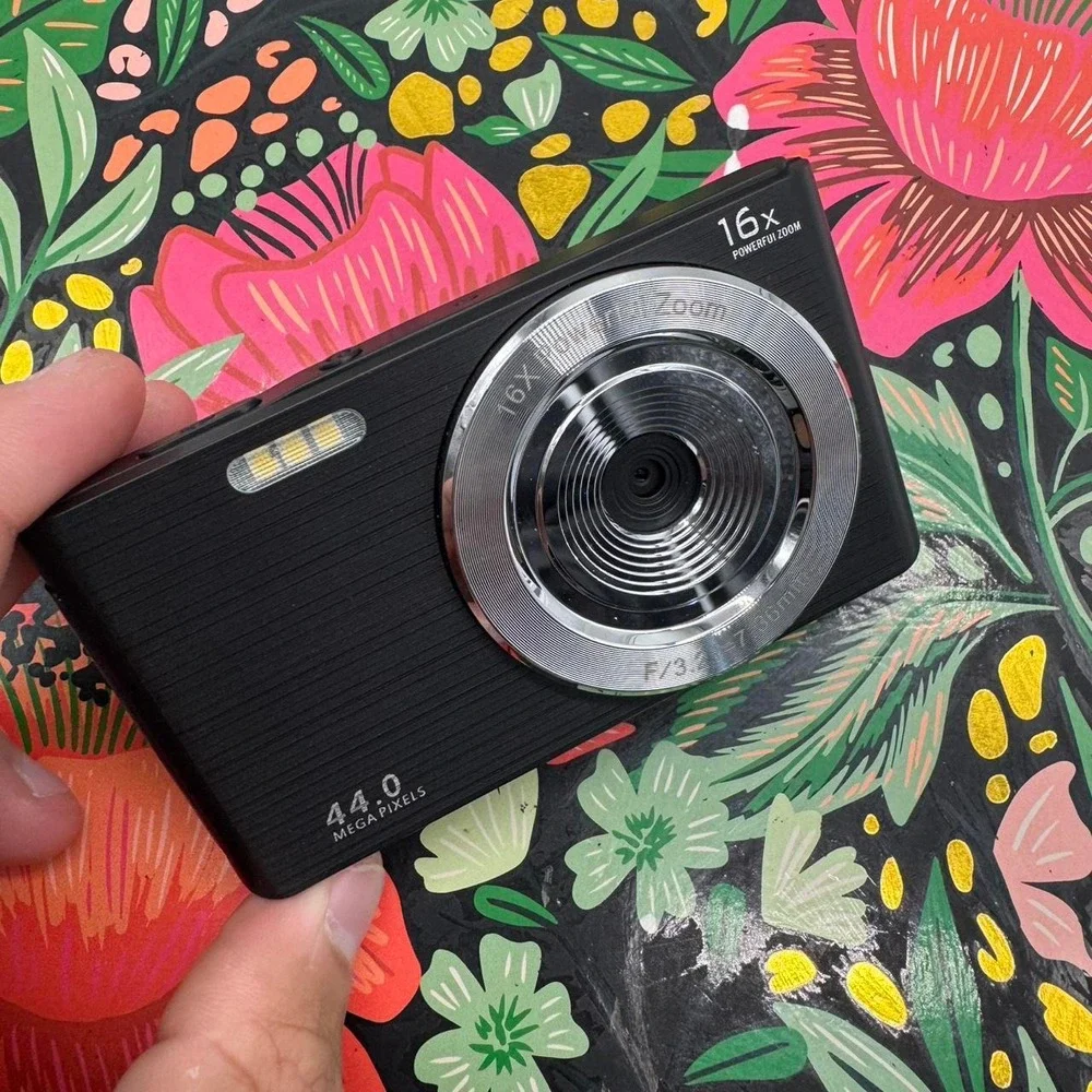 Pocket Digital Camera 44.0MP 16X Zoom Compact Point and Shoot Black with Box